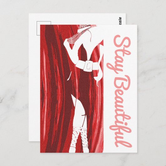 Blijf mooi dik chick briefkaart (Voorkant / Achterkant)