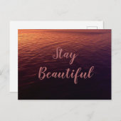 Blijf mooi in de oceaanzonsondergang briefkaart (Voorkant / Achterkant)