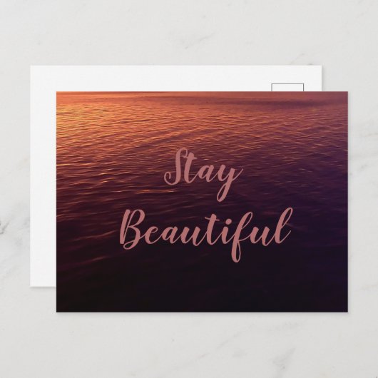 Blijf mooi in de oceaanzonsondergang briefkaart (Voorkant / Achterkant)