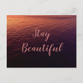 Blijf mooi in de oceaanzonsondergang briefkaart (Voorkant)