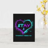 Blijf - Morgen heb je Semicolon Suicide Preven nod Kaart (Gele Bloem)