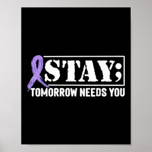 Blijf - Morgen heb je Semicolon Suicide Preven nod Poster
