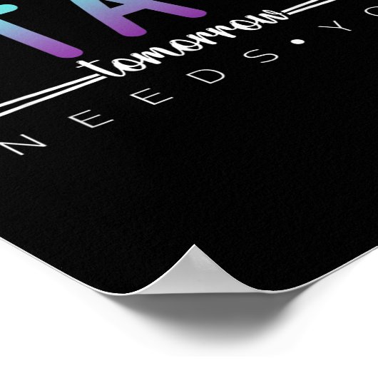 Blijf - Morgen heb je Semicolon Suicide Preven nod Poster (Hoek)