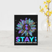 Blijf, morgen heb je zelfmoord preventie nodig. kaart (Gele Bloem)