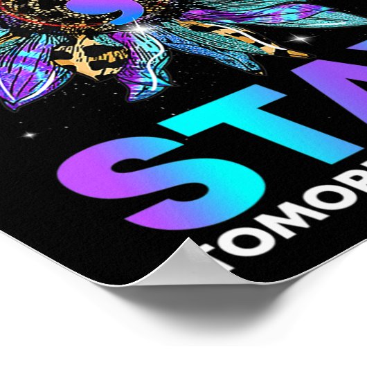 Blijf, morgen heb je zelfmoord preventie nodig. poster (Hoek)