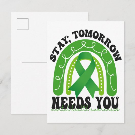 Blijf morgen heeft je mentale gezondheidsvoorlicht aankondigingskaart (Voorkant / Achterkant)