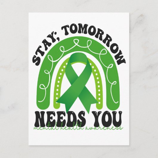 Blijf morgen heeft je mentale gezondheidsvoorlicht aankondigingskaart (Voorkant)