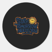 Blijf Morgen heeft je nodig, Suicide Awareness Men Ronde Sticker (Voorkant)