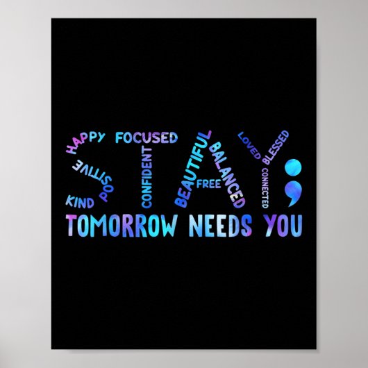 Blijf morgen, je hebt zelfmoord preventie nodig. poster (Voorkant)