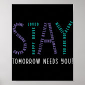 Blijf morgen, je hebt zelfmoord preventie nodig. poster (Voorkant)