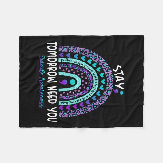 Blijf morgen je reiniging tot zelfmoordbewustzijn fleece deken (Voorkant (Horizontaal))