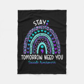 Blijf morgen je reiniging tot zelfmoordbewustzijn  fleece deken (Voorkant)