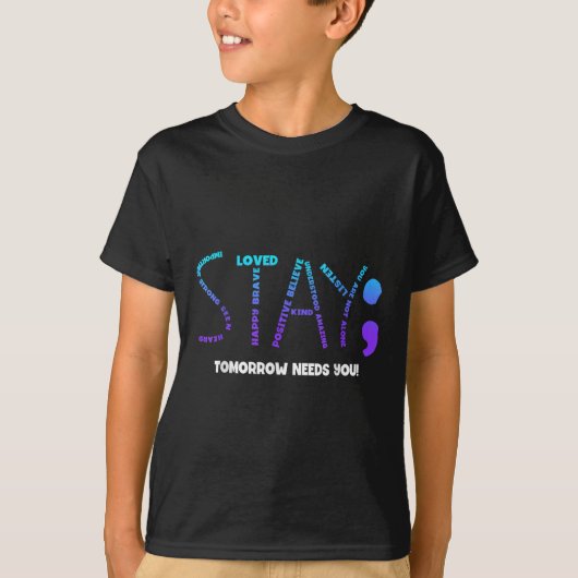 Blijf morgen nodig Zelfmoordpreventie T-shirt (Voorkant)