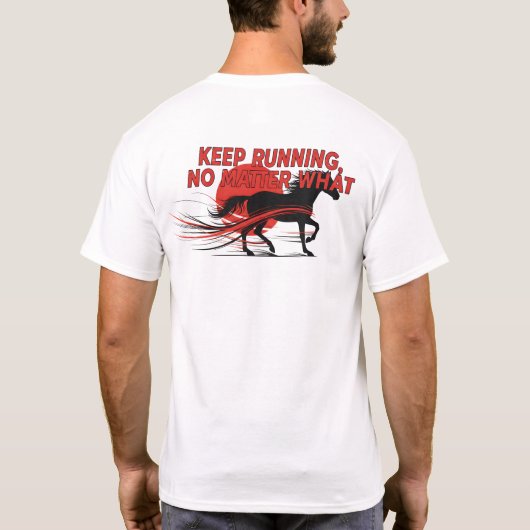 Blijf Motivatie paardensilhouet T-shirt lopen (Achterkant)