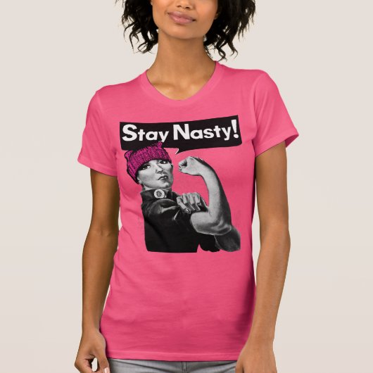 Blijf Nasty Pussyhat Protest Shirt (Voorkant)