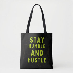 Blijf nederig en drukte - Motivatie Canvas tas