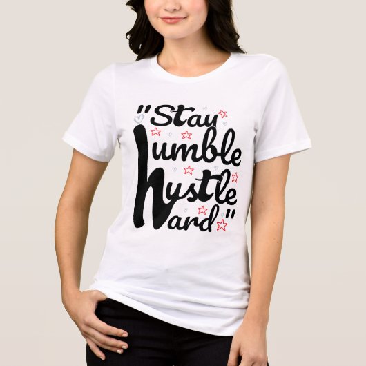 BLIJF NEDERIG HUSTLE HARD#t-shirt Tri-Blend Shirt (Voorkant)