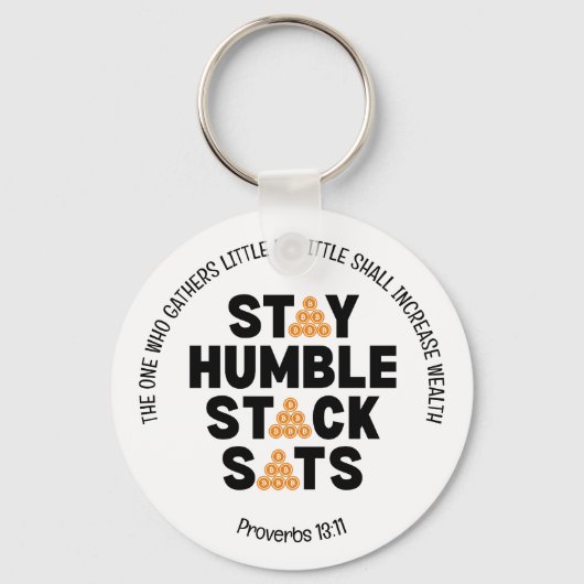 BLIJF NEDERIG STACK SATS Crypto Sleutelhanger (Voorkant)