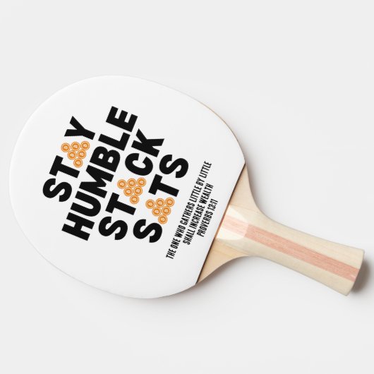 BLIJF NEDERIG STACK SATS Crypto Tafeltennisbatje (Zijkant)