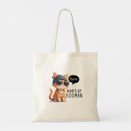 Blijf nederige kat thema Casual Canvas tas (Achterkant)
