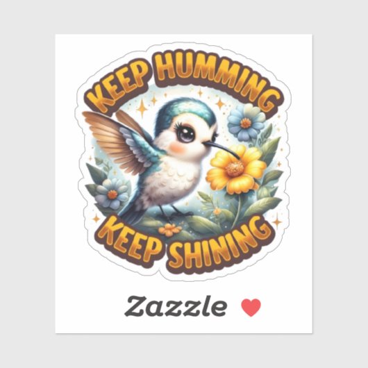 Blijf neuriën, blijf glanzende Sticker (Vel)