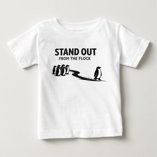 Blijf niet bij de kudde – Minimalistische Pinguïn (Voorkant)