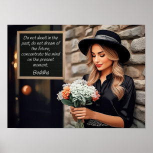 Blijf niet in het verleden, citeert Boeddha Poster