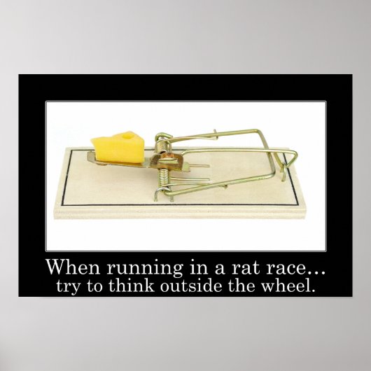 Blijf niet vast in de rattenrace (L) Poster (Voorkant)