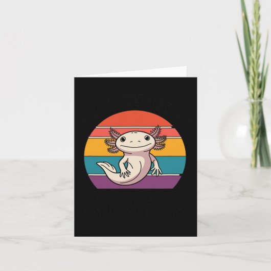 Blijf Nieuwsgierig Axolotl Retro Schattig Dierenli Kaart (Voorkant)