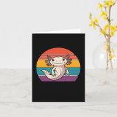 Blijf Nieuwsgierig Axolotl Retro Schattig Dierenli Kaart (Gele Bloem)