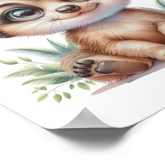 Blijf nieuwsgierig en ontdek - Baby Meerkat Nurser Poster (Hoek)