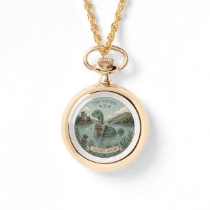 Blijf Nieuwsgierig Knus Cryptid Nessie Loch Ness M Horloge