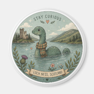 Blijf Nieuwsgierig Knus Cryptid Nessie Loch Ness M Magneet