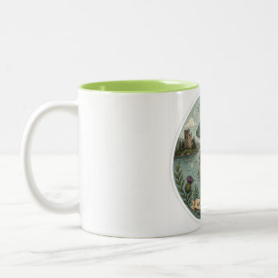 Blijf Nieuwsgierig Knus Cryptid Nessie Loch Ness M Tweekleurige Koffiemok