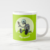 Blijf nieuwsgierig! Robot en vlinder Cartoon Grote Koffiekop (Rechts)