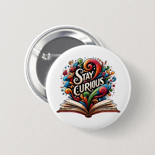 Blijf nieuwsgierig ronde button 5,7 cm (Voorkant /achterkant)