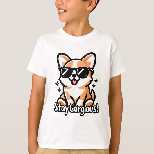 Blijf nieuwsgierig! Schattigee Cogri Dog Pun T-shirt (Voorkant)
