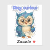 Blijf nieuwsgierig - Uil Sticker (Vel)