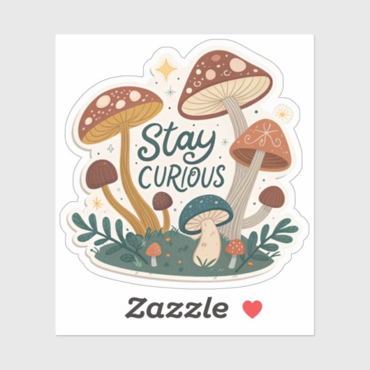 Blijf Nieuwsgierig | Whimsicale Avontuurlijke Stic Sticker (Vel)