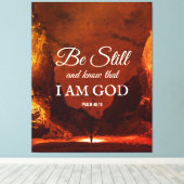 BLIJF NOG STEEDS EN WEET Psalm 46:10 Christelijk Canvas Afdruk (Insitu (Houten vloer))