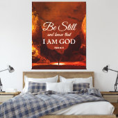 BLIJF NOG STEEDS EN WEET Psalm 46:10 Christelijk Canvas Afdruk (Insitu (Slaapkamer))