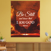 BLIJF NOG STEEDS EN WEET Psalm 46:10 Christelijk Canvas Afdruk (Insitu (Woonkamer))