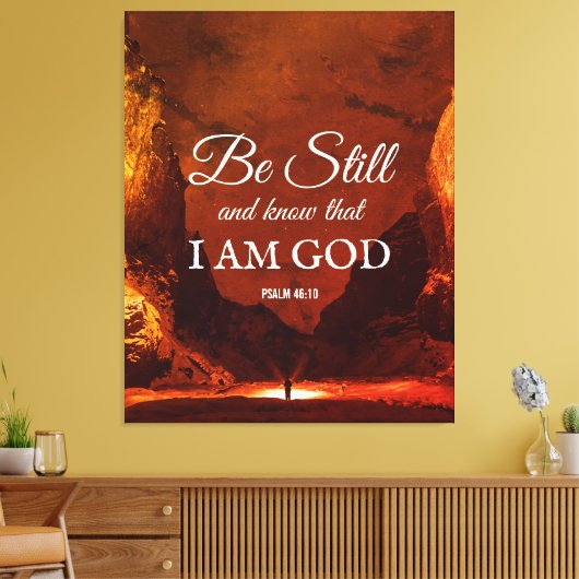 BLIJF NOG STEEDS EN WEET Psalm 46:10 Christelijk Canvas Afdruk (Insitu (Woonkamer))