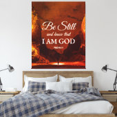 BLIJF NOG STEEDS EN WEET Psalm 46:10 Christelijk Canvas Afdruk (Insitu (Slaapkamer))