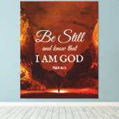 BLIJF NOG STEEDS EN WEET Psalm 46:10 Christelijk Canvas Afdruk (Insitu (Houten vloer))