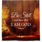 BLIJF NOG STEEDS EN WEET Psalm 46:10 Christelijk Douchegordijn (Voorkant)