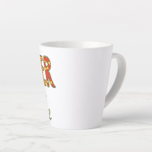 Blijf nooit alleen latte mok (Rechterhoek)