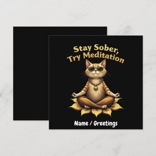 Blijf nuchter Probeer Meditatie Pad om te winnen Kaart (Voorkant / Achterkant)