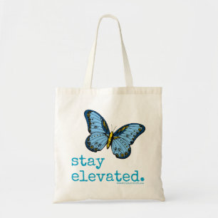 "Blijf omhoog" Blue Butterfly Tas