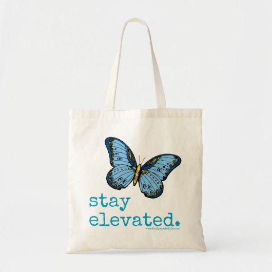 "Blijf omhoog" Blue Butterfly Tas (Voorkant)